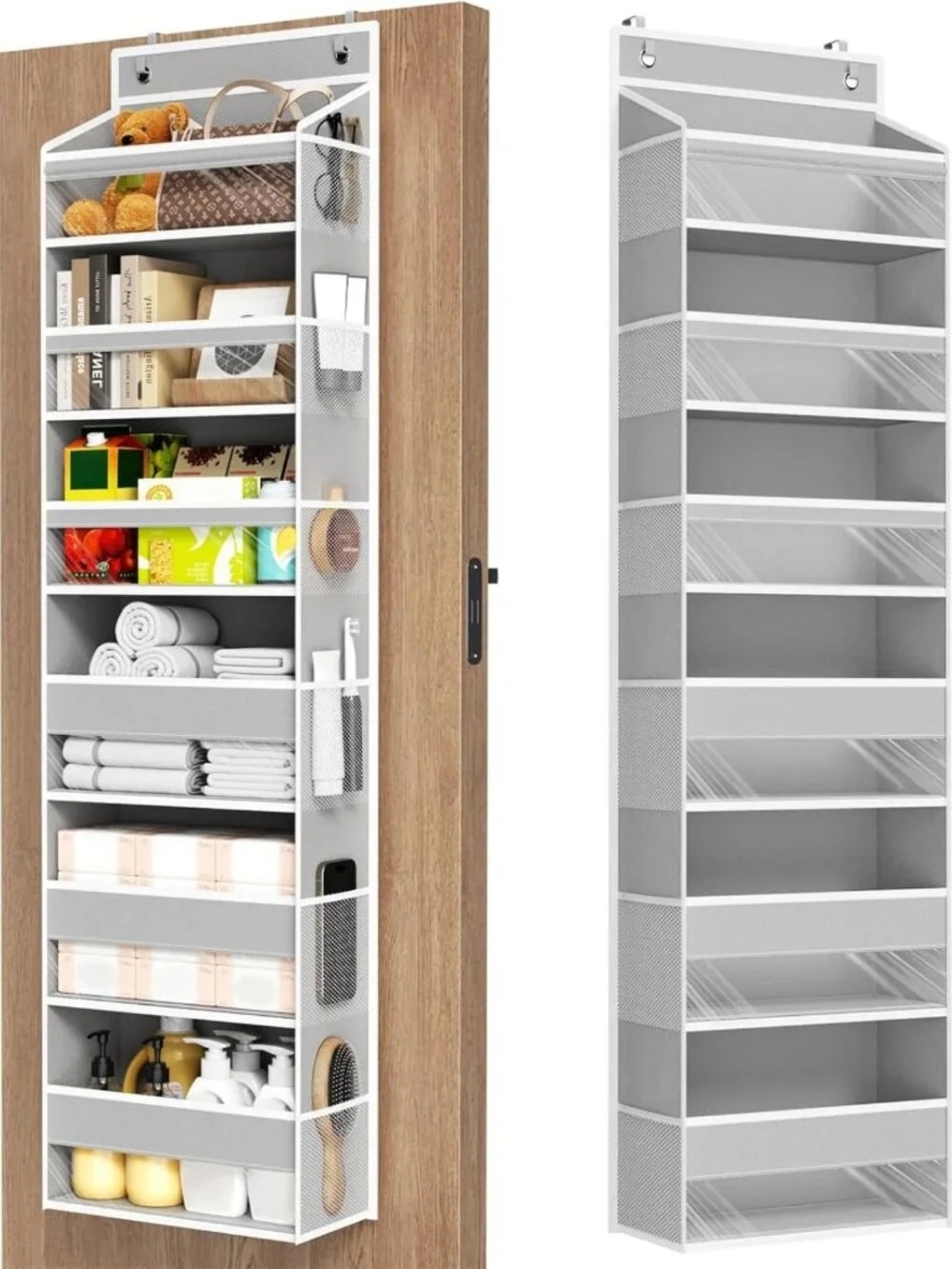 6-Tier Heavy Duty Over Door Organizer - Large Capacity Hanging Storage Shelves